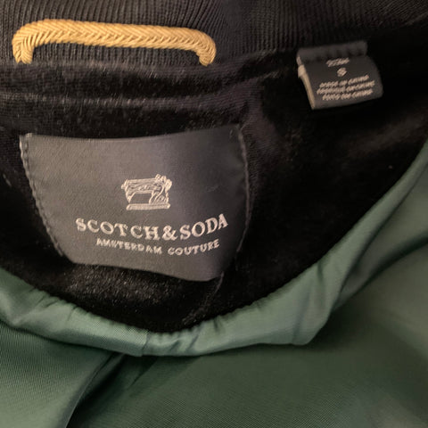SCOTCH AND SODA Chest Size S Black Embroidery Polyester Bomber Jacket