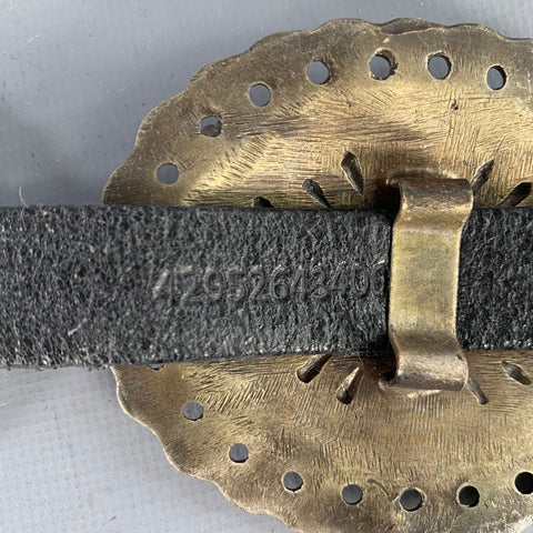 POLO by RALPH LAUREN Size L Black Silver Leather Metal Concho Belt