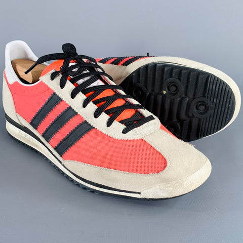 ADIDAS Size 10 SL 72 Orange Beige Mixed Materials Mesh Sneakers