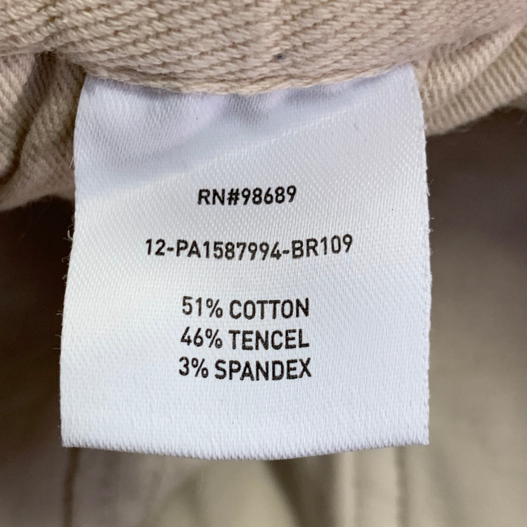 TODD SNYDER Size L Beige Twill Cotton Blend Drawstring Shorts