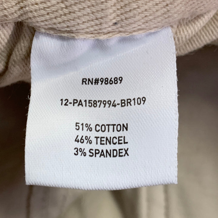 TODD SNYDER Size L Beige Twill Cotton Blend Drawstring Shorts