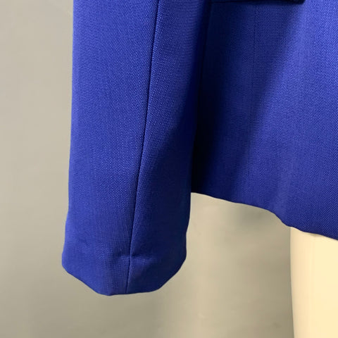 HAIDER ACKERMANN Size 40 Royal Blue Wool Open Front Notch Lapel Sport Coat