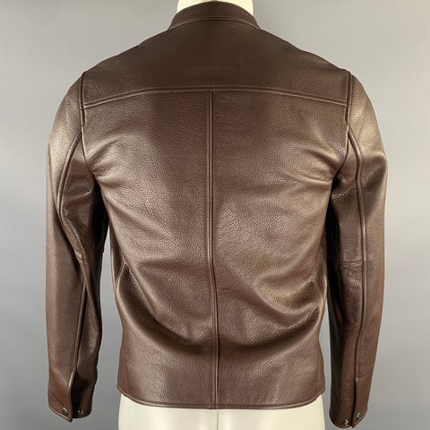 COACH Size XS Brown Leather Moto Racer Jacket