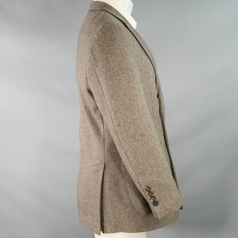 BRUNELLO CUCINELLI Size 38 Grey Light Grey Cashmere Double Breasted Sport Coat