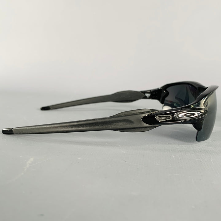 OAKLEY Flak Black Acetate Wrap Around Sunglasses