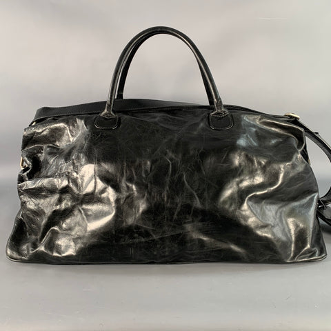 MOORE & GILES Black Leather Duffle Bag