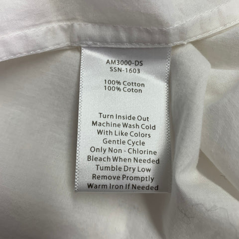 ATM Size L White Cotton Spread Collar Long Sleeve Shirt