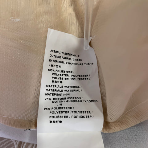 PINKO Size 4 Beige White Polyester Lace Spaghetti Straps Dress Top