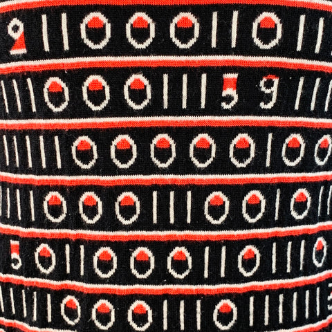 PAUL SMITH Size S Black Red White Stripe Wool Cotton Blend Crew Neck Sweater