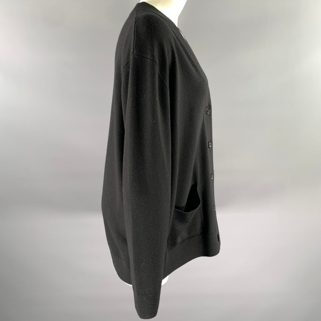 DRIES VAN NOTEN Size L Black Wool Cardigan