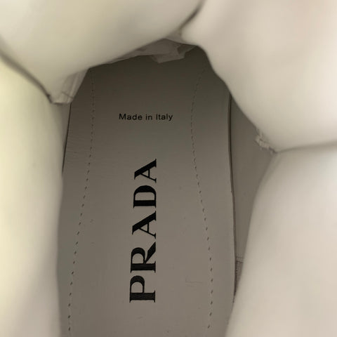 PRADA Size 9 White 2TG179 Leather High Top Sneakers