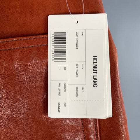 HELMUT LANG Size 33 Orange Rust Sheepskin Leather Five Pockets Casual Pants