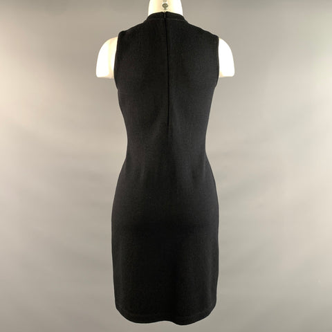 ST JOHN Size 2 Black Knit Shift Dress