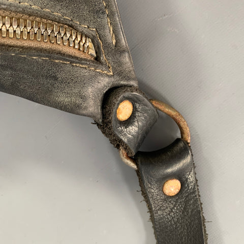GUIDI Black Solid Horsehide Leather Cross Body Bag