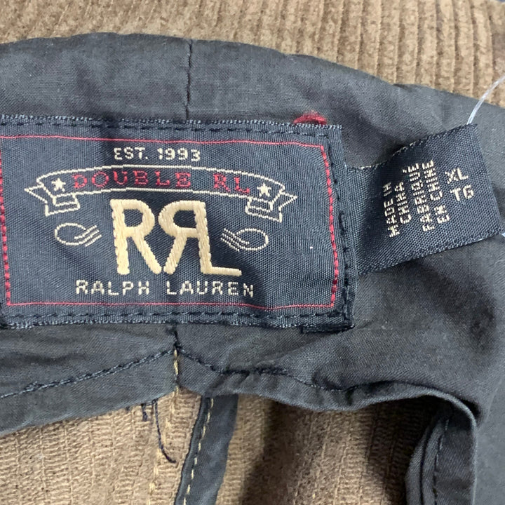 RRL by RALPH LAUREN Size XL Brown Corduroy Cotton Suede Trim Notch Lapel Jacket