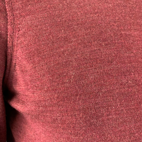 BRUNELLO CUCINELLI Size M Burgundy Wool Cashmere Crew Neck Sweater