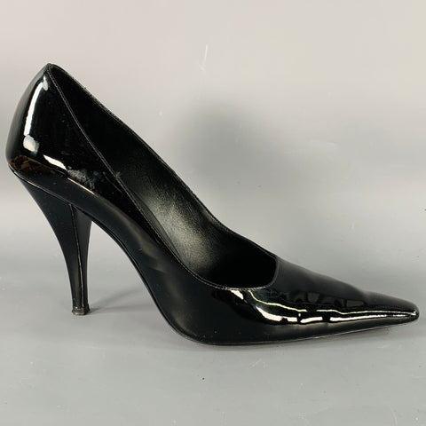 THE ROW Size 7 Black Patent Leather Pointed Toe Pumps