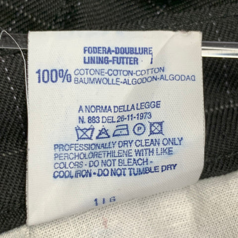 VERSACE JEANS Size 24 Black Grey Wool Blend Windowpane A-Line Mini Skirt