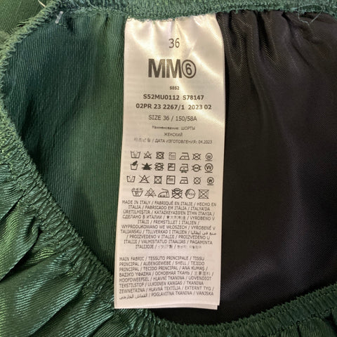 MM6 MAISON MARGIELA Size S Green Acetate Pleated Shorts