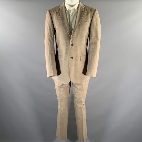 BURBERRY Size 38 Brown Houndstooth Wool Suit