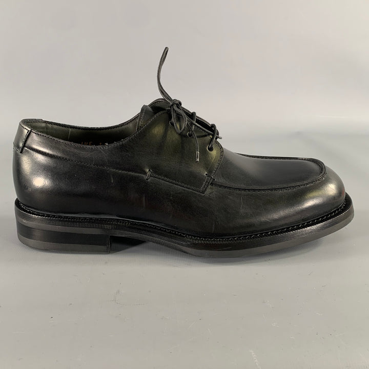 JIL SANDER Size 7 Black Leather Lace Up Shoes