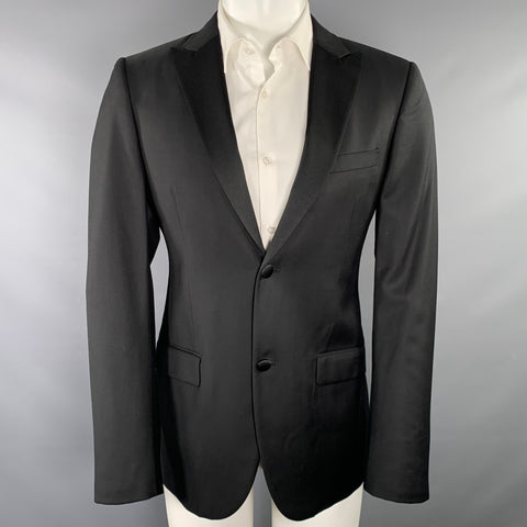CALVIN KLEIN COLLECTION Taille 36 Manteau de sport à revers en laine noire