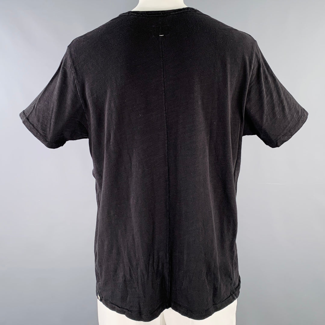 RAG & BONE Size XXL Black Cotton Crew Neck T-shirt