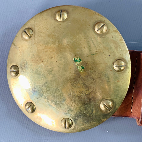 RALPH LAUREN Size 28 Brown Brass Leather Wide Belt
