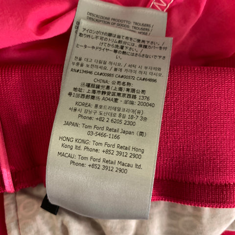 TOM FORD Size M Pink White Polyamide Contrast Stitch Casual Pants