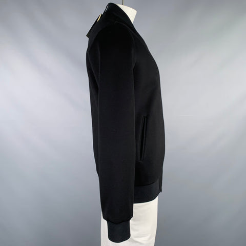 FENDI Size 42 Black Viscose Zip Up Jacket