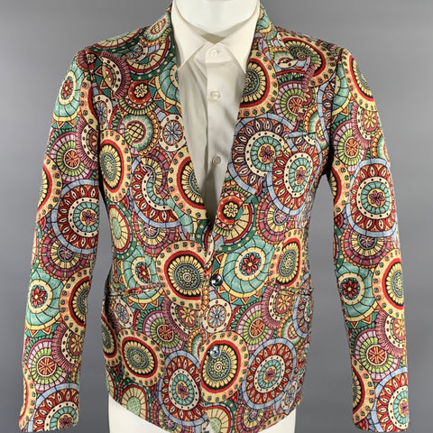 ATELIER MUNRO Size 38 Abstract Wool Peak Lapel Sport Coat