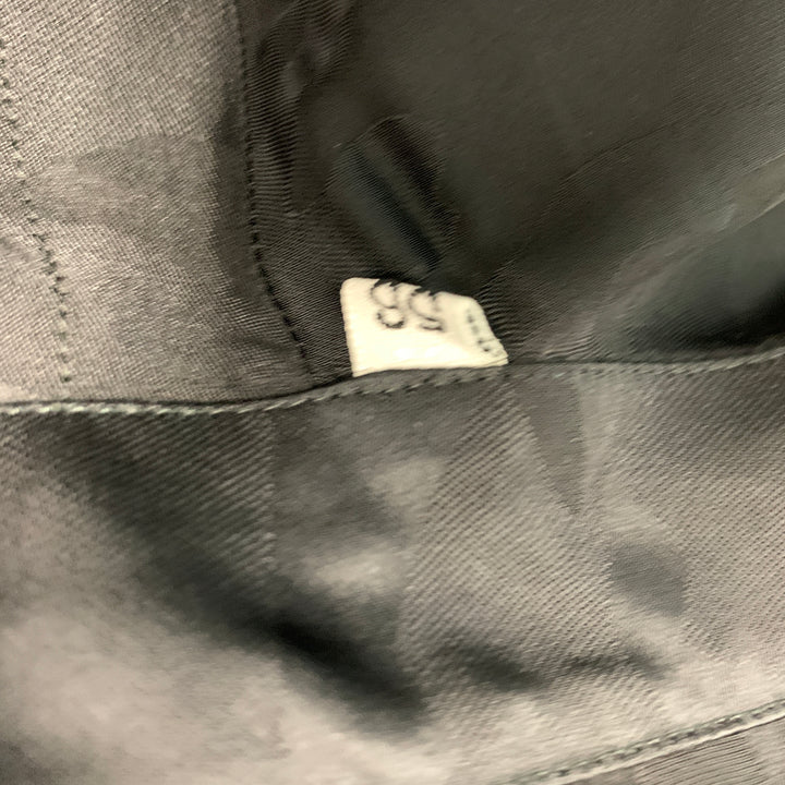 GIANNI VERSACE Size XL Black Camo Silk Hidden Placket Long Sleeve Shirt