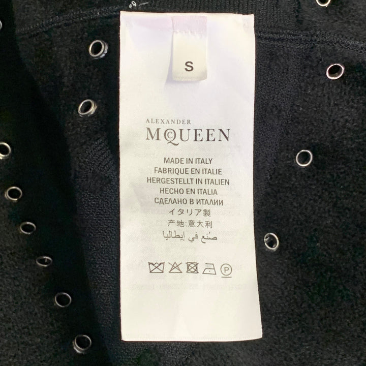 ALEXANDER MCQUEEN Size S Black Viscose Blend Studded Flounce Dress