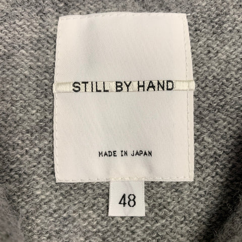 STILL by HAND Size 38 Grey Heather Wool Half Placket Polo