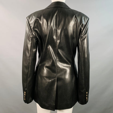 NANUSHKA Size S Black Faux Leather Single Breasted Blazer Coat