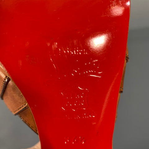 CHRISTIAN LOUBOUTIN Size 6.5 Brown Tan Leather Platform Sandals