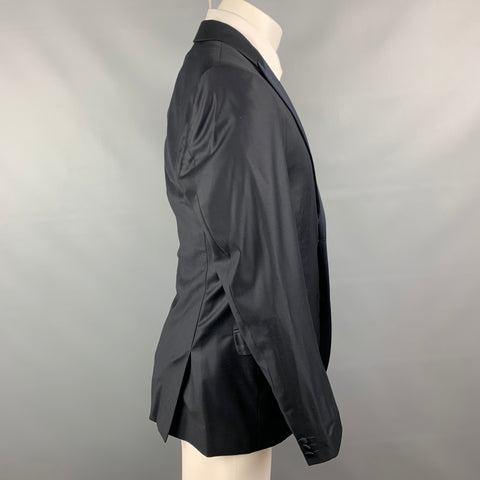 COLECCIÓN CALVIN KLEIN Talla 40 Abrigo deportivo de esmoquin de lana azul marino