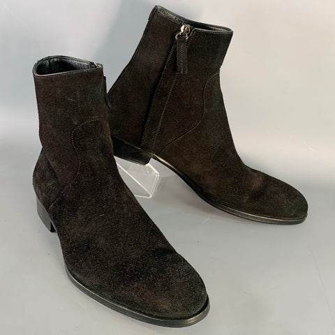MR. HARE Size 8.5 Trane Black Suede Side Zipper Ankle Boots