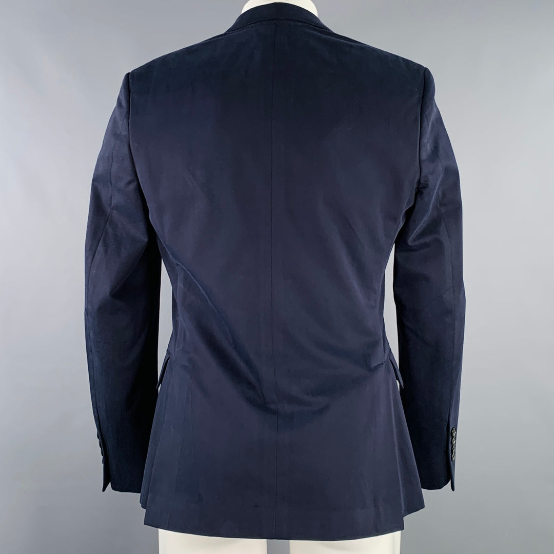 TODD SNYDER Size 42 Navy Black Wool Peak Lapel Sport Coat