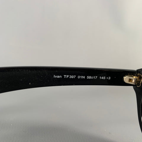 TOM FORD Ivan Black Acetate Teardrop Sunglasses