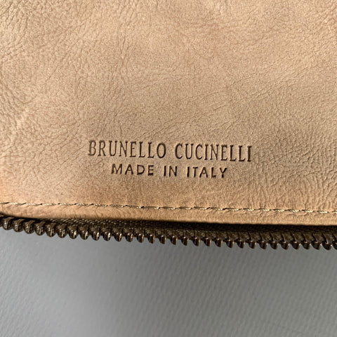 BRUNELLO CUCINELLI Taupe Leather iPad Case Leather Goods
