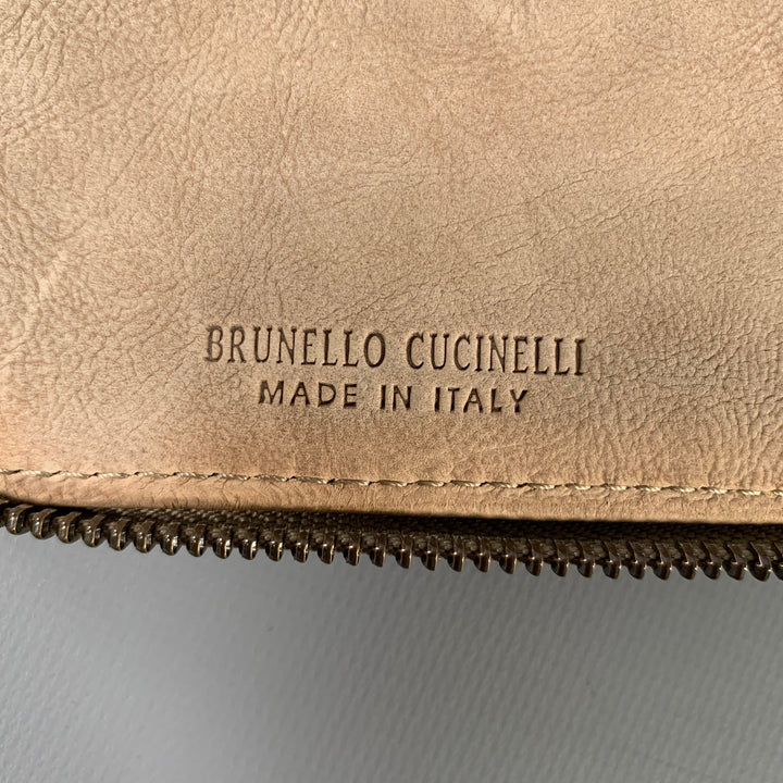 BRUNELLO CUCINELLI Taupe Leather iPad Case Leather Goods