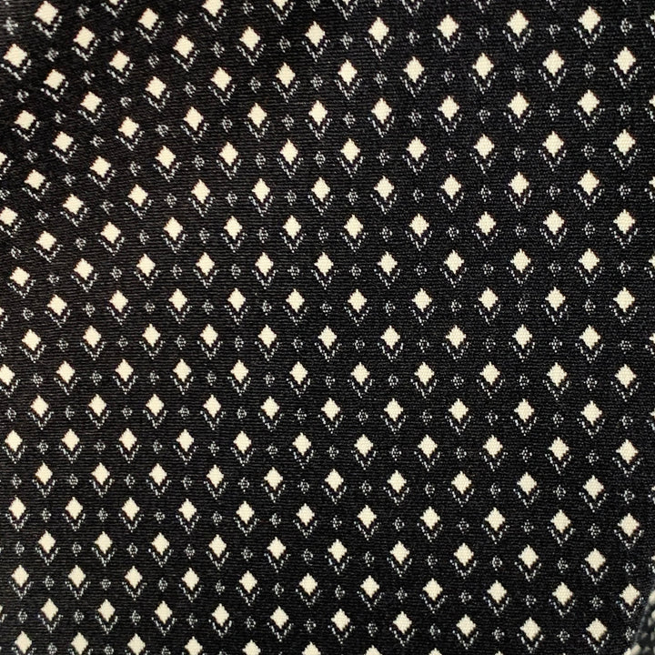 AKRIS Size 2 Black White Cotton Blend Diamond Single Breasted Jacket Blazer