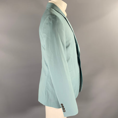 PS by PAUL SMITH Size 42 Turquoise Wool Mohair Notch Lapel Sport Coat