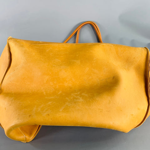 CELINE Fall 2017 Cabas Phantom Yellow Mustard Leather Oversized Tote Handbag