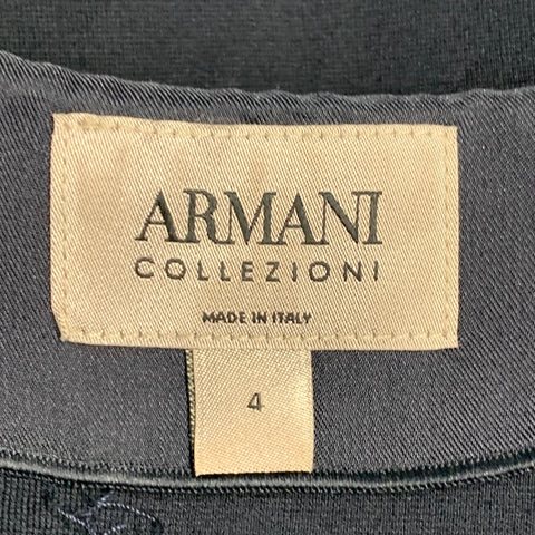 Robe zippée plissée ARMANI COLLEZIONI Taille 4 Bleu marine Mélange de viscose