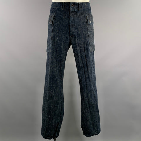 RRL by RALPH LAUREN Size XL Navy Heather Cotton Chore Overalls Jumpsuit
