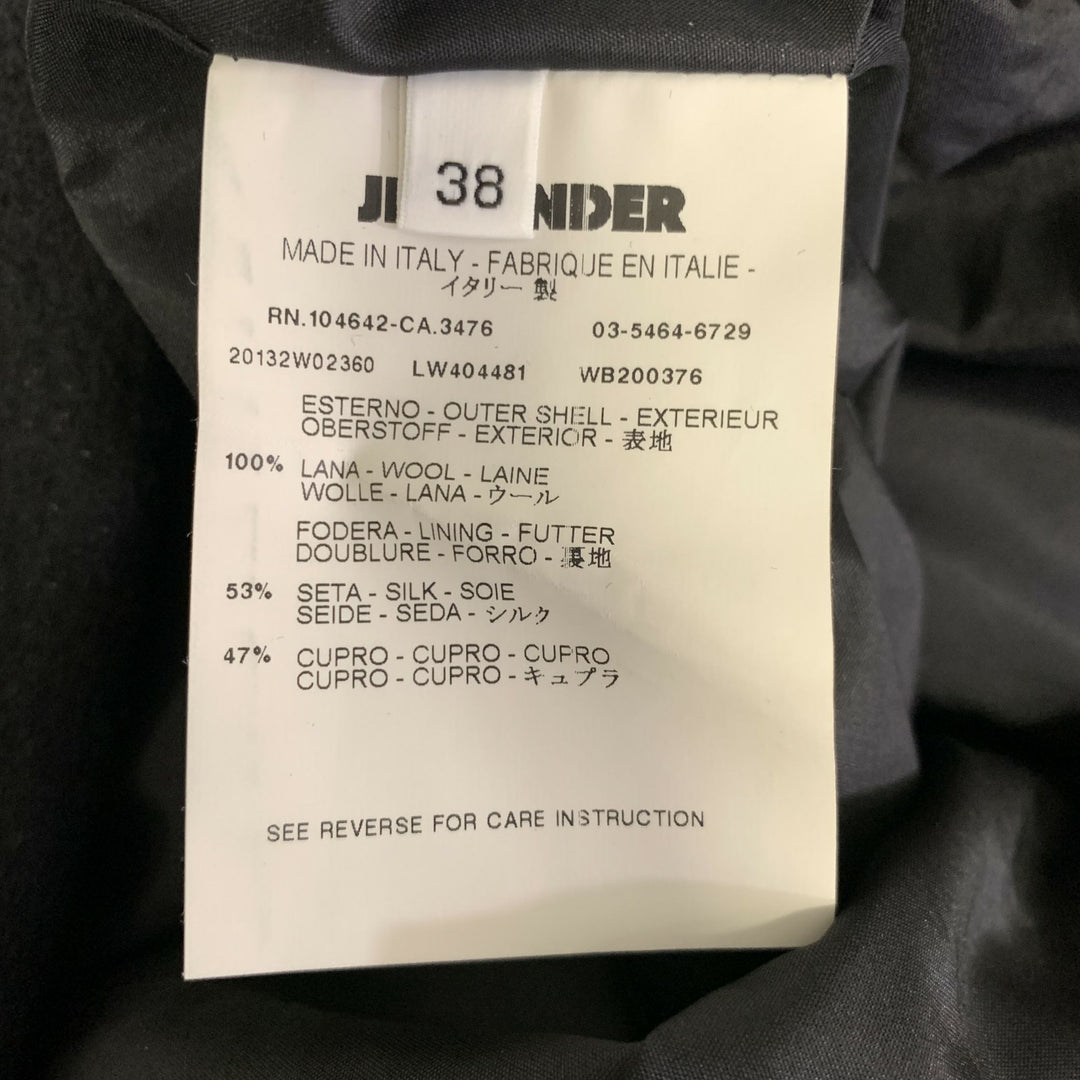 JIL SANDER Size 6 Black Gold Wool Knee-Length Cocktail Dress