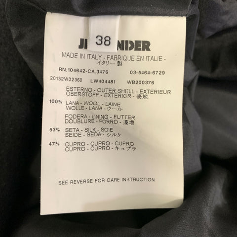 JIL SANDER Size 6 Black Gold Wool Knee-Length Cocktail Dress