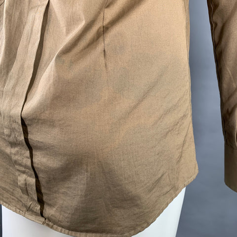 DOLCE & GABBANA Size M Tan Cotton Utility Long Sleeve Shirt
